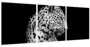 Obraz - Leopard (s hodinami) (90x30 cm)