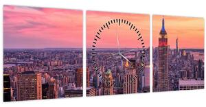 Obraz - New York (s hodinami) (90x30 cm)