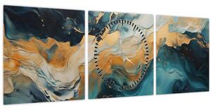 Obraz - Abstrakcia (s hodinami) (90x30 cm)