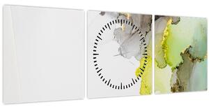 Obraz - Abstraktné umenie atramentom (s hodinami) (90x30 cm)