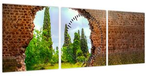 Obraz - Záhrada Eden (s hodinami) (90x30 cm)