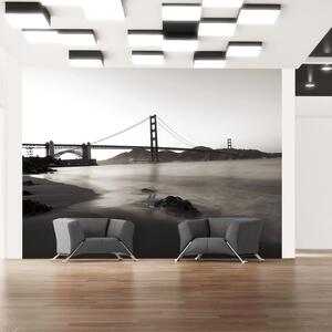 Fototapeta - San Francisco: most Golden Gate v čiernej a bielej + zadarmo lepidlo - 200x154