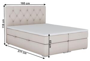 Čalúnená manželská posteľ s matracom Eshly 160x200 cm - béžová