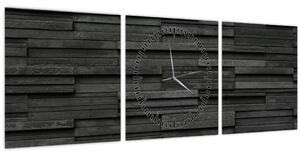 Obraz - Kamenná textúra (s hodinami) (90x30 cm)
