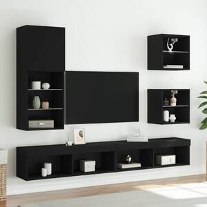 TV skrinka s LED svetlami čierna 40,5x30x102 cm