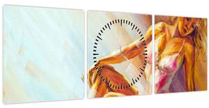 Obraz - Tanečnica (s hodinami) (90x30 cm)