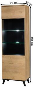 Jednodverová vitrína Siran Typ 2 - dub lefkas / čierna