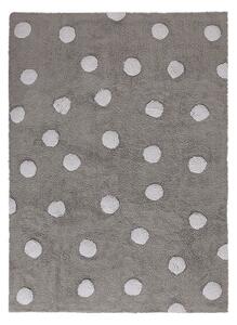 Lorena Canals koberce Pre zvieratá: Prateľný koberec Polka Dots Grey-White - 120x160 cm