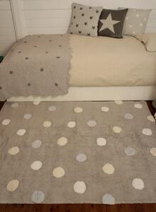Lorena Canals koberce Ručne tkaný kusový koberec Tricolor Polka Dots Grey-Blue - 120x160