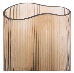 Svetlohnedá sklenená váza PT LIVING Wave, výška 27 cm