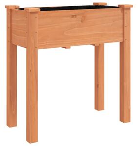 Kvetináč s kolieskami a vložkou hnedý 71x37x80 cm jedľový masív