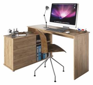 Univerzálny rohový PC stôl Terino L/P - dub artisan
