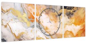 Obraz - Mramorované pozadie (s hodinami) (90x30 cm)