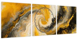Obraz - Špirálna abstrakcia (s hodinami) (90x30 cm)