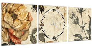 Obraz - Včelia lúka (s hodinami) (90x30 cm)