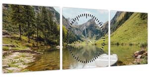 Obraz - Seealpsee, jazero Švajčiarska (s hodinami) (90x30 cm)