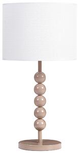 Stolná lampa béžová železný podstavec biele tienidlo mid-century modern štýl obývacia izba spálňa