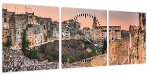 Obraz - Gravina in Puglia, Taliansko (s hodinami) (90x30 cm)