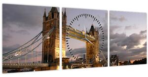 Obrázok - Tower Bridge v noci (s hodinami) (90x30 cm)