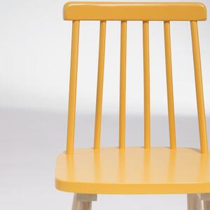 Žltá detská stolička z kaučukového dreva Kave Home Kristie