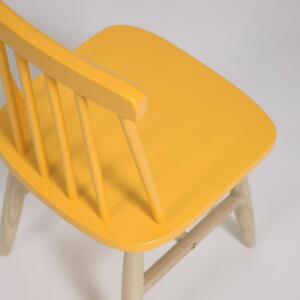 Žltá detská stolička z kaučukového dreva Kave Home Kristie