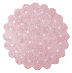 Lorena Canals koberce Pre zvieratá: Prateľný koberec Little Biscuit Pink - 140x140 kytka cm