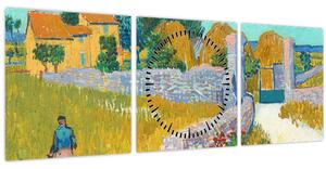 Obraz - Vincent van Gogh, Farmhouse in Provence, reprodukcia (s hodinami) (90x30 cm)