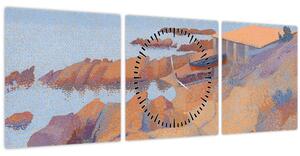 Obraz - Henri Edmond Cross, Calanque des Antibois, reprodukcia (s hodinami) (90x30 cm)