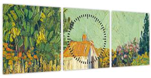 Obraz - Imitator of Vincent van Gogh, Landscape, reprodukcia (s hodinami) (90x30 cm)