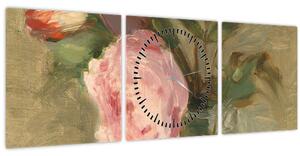 Obraz - Berthe Morisot, Peonies, reprodukcia (s hodinami) (90x30 cm)