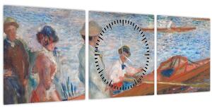Obraz - Auguste Renoir, Oarsmen at Chatou, reprodukcia (s hodinami) (90x30 cm)