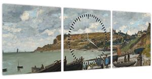 Obraz - Claude Monet, Sainte Adresse, reprodukcia (s hodinami) (90x30 cm)