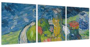 Obraz - Alexej von Jawlensky, Still Life with Bottles and Fruit, reprodukcia (s hodinami) (90x30 cm)