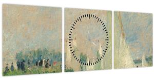 Obraz - Auguste Renoir, Regatta at Argenteuil, reprodukcia (s hodinami) (90x30 cm)