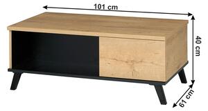 Konferenčný stolík Siran Typ 8 - dub lefkas / čierna