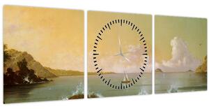 Obraz - Martin Johnson Heade, Rio de Janeiro Bay, reprodukcia (s hodinami) (90x30 cm)