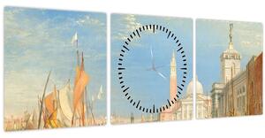 Obraz - Joseph Mallord William Turner, Venice the Dogana and San Giorgio Maggiore, reprodukcia (s hodinami) (90x30 cm)