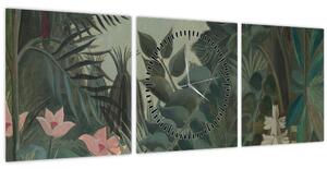 Obraz - Henri Rousseau, The Equatorial Jungle, reprodukcia (s hodinami) (90x30 cm)