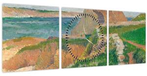 Obraz - Henri Moret, The Island of Raguenez, Brittany, reprodukcia (s hodinami) (90x30 cm)