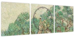 Obraz - Vincent van Gogh, The Olive Orchard, reprodukcia (s hodinami) (90x30 cm)