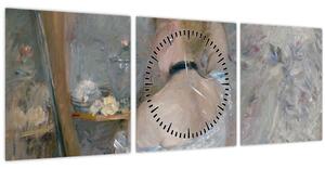 Obraz - Berthe Morisot, Woman at Her Toilette, reprodukcia (s hodinami) (90x30 cm)