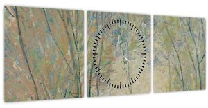 Obraz - Claude Monet, Woman Seated under the Willows, reprodukcia (s hodinami) (90x30 cm)