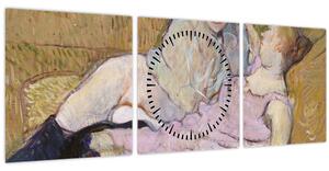 Obraz - Henri de Toulouse-Lautrec, The Sofa, reprodukcia (s hodinami) (90x30 cm)