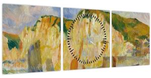 Obraz - Auguste Renoir, Sea and Cliffs, reprodukcia (s hodinami) (90x30 cm)