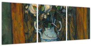 Obraz - Paul Cézanne, Vase of Flowers, reprodukcia (s hodinami) (90x30 cm)
