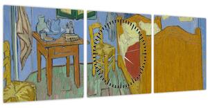 Obraz - Vincent van Gogh, The Bedroom, reprodukcia (s hodinami) (90x30 cm)