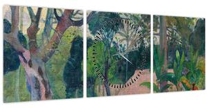Obraz - Paul Gauguin, Te raau rahi (The Big Tree), reprodukcia (s hodinami) (90x30 cm)