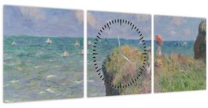 Obraz - Claude Monet, Cliff Walk at Pourville, reprodukcia (s hodinami) (90x30 cm)