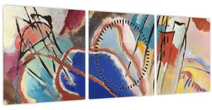 Obraz - Vasily Kandinsky, Improvisation No. 30 (Cannons), reprodukcia (s hodinami) (90x30 cm)