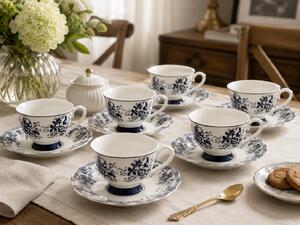 Porcelánová kávová súprava 12 ks – 6 šálok a 6 podšálok